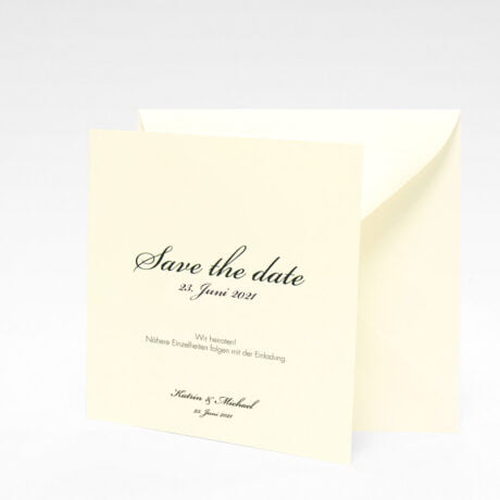 Save the date mit naturweiße Briefumschlag Stockholm Ivory