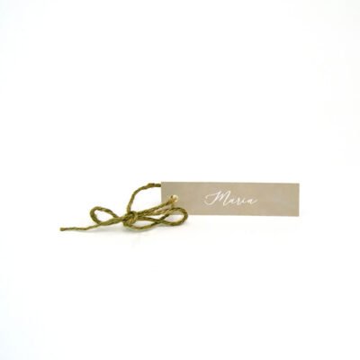 Tischkarte mit juteband Happy