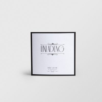 Einladungskarte silber doppelt