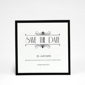 Save the date karte Silber Hochzeit seite 1