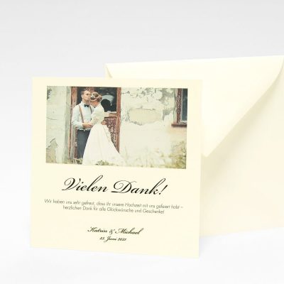 Danksagungskarte Stockholm Kupfer mit cremeweisser briefumschlag