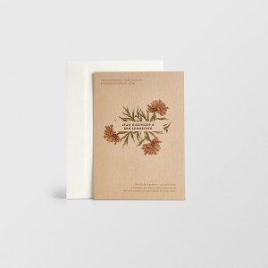 Einladungskarte Pfingstrose Natur Small mit Umschlag